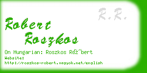 robert roszkos business card